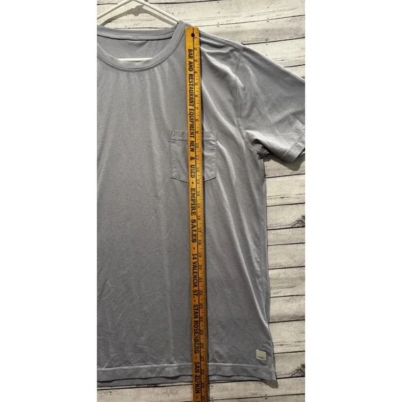 VUORI Mens Tradewind Active Performance Shirt Sz L Gray Short Sleeve Pocket V109 - Picture 6 of 12